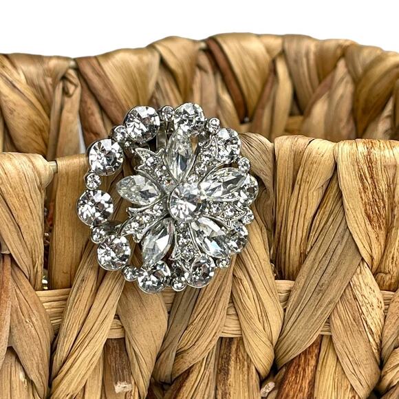 Crystal Rhinestone Round Clip Decorative Removable - Picture 5 of 8